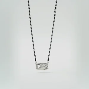 Modern Geometric & Butterfly Fusion Silver Mangalsutra