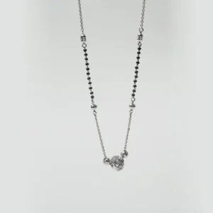 Modern Trio Sphere & Crystal 92.5 Sterling Silver Mangalsutra