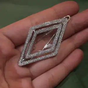 Aria Double Diamond Brooch in 925 Silver with Zircon