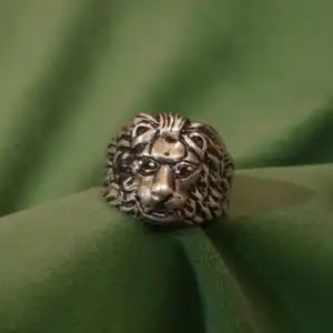 Sher King Lion Statement Ring in 925 Oxidized Silver