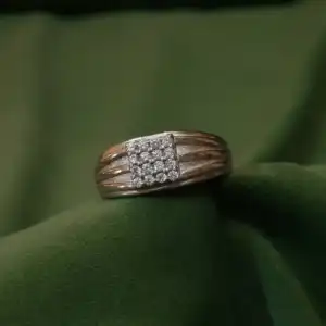 Cluster Spark Band Ring in 925 Silver with White Zircon