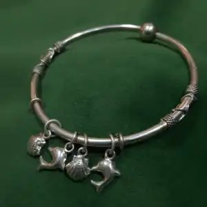 Ocean Charm Hasli Kada Bangle in 925 Silver