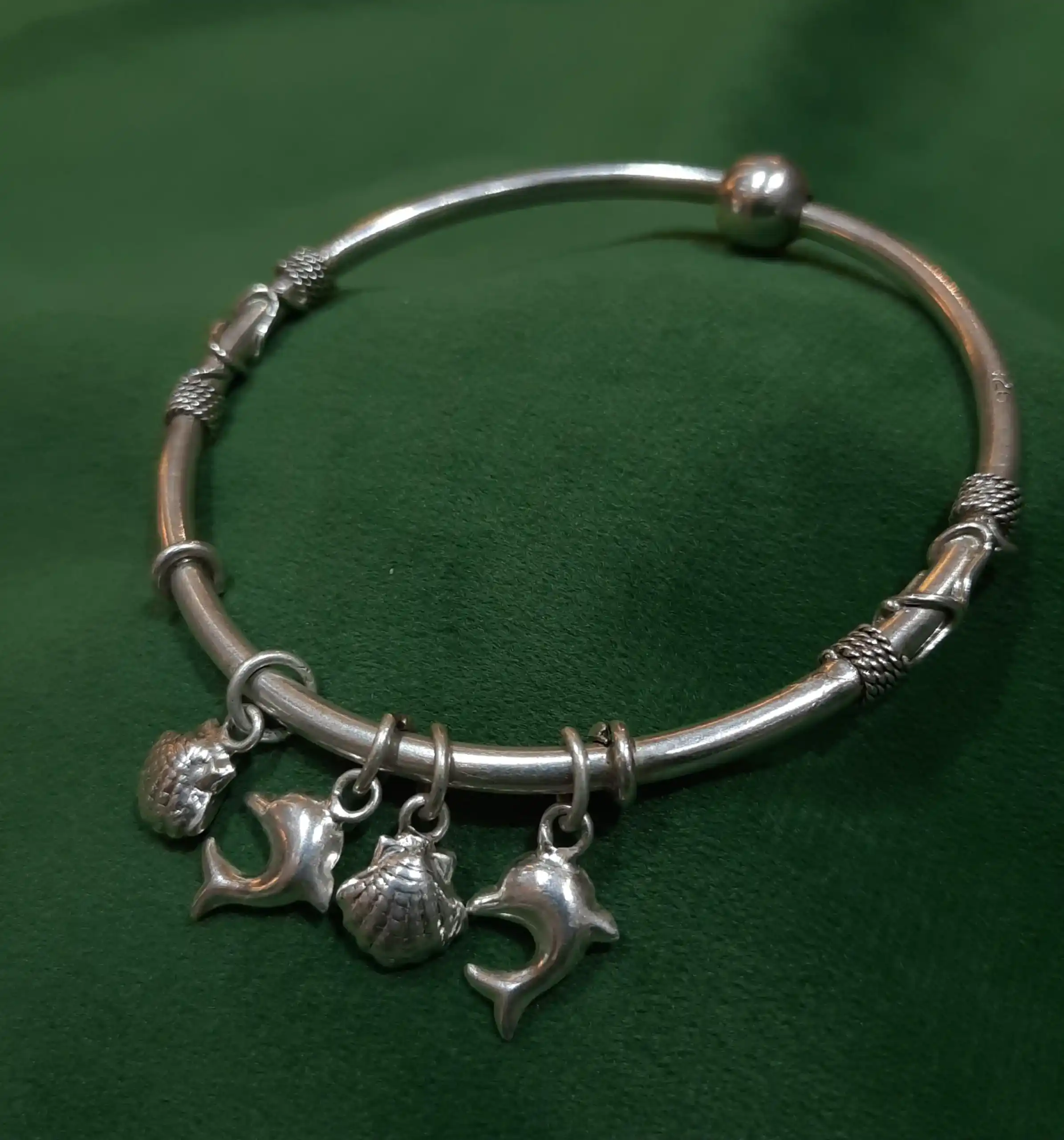 Ocean Charm Hasli Kada Bangle in 925 Silver