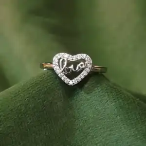 Love Heart Halo Ring in 925 Silver