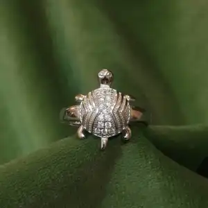 Sparkle Turtle Good Luck Ring in 925 Silver