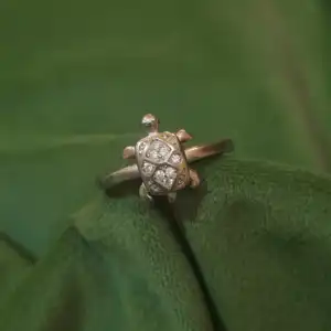 Sparkle Turtle Good Luck Ring in 925 Silver