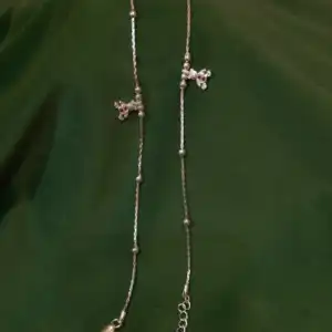 925 Sterling Silver Teddy Bear Charm Anklet Pair - Cute Ball Chain Payal
