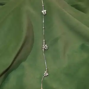 925 Silver Mickey Charm & Beads Designer Chain Anklet Payal - Single Anklet
