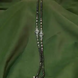925 Silver Black Beads Nazariya Anklet Payal with Designer CZ Charm