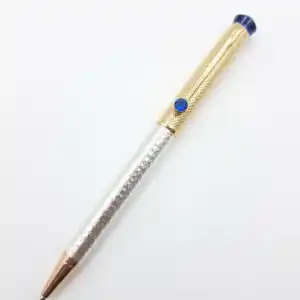 Designer Dual Tone 925 Silver Pen with Blue Stone -
